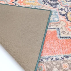 Closeout Sale (D561) Venus Pink Multi-Colored Medallion Accent Rug, 2 4