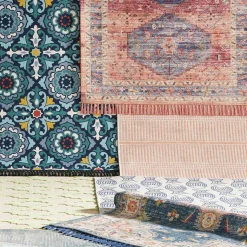 Closeout Sale (E304) Blue & Ivory Quatrefoil Sisal Indoor & Outdoor Area Rug, 5 7