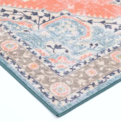 Exclusive (D561) Venus Pink Multi-Colored Medallion Area Rug, 5 7
