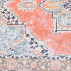 Exclusive (D561) Venus Pink Multi-Colored Medallion Area Rug, 5 7