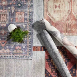 Flash Sale (D575) Freya Grey Modern Washable Area Rug, 5 7