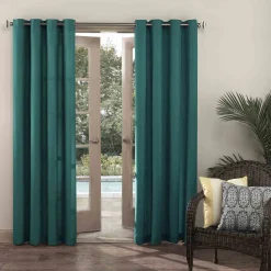 Top Sellers Darian Turquoise Outdoor Light Filtering Curtain Panel, 95