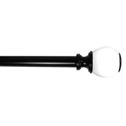 Top Sellers Turner Clear Ball 36 -72 Adjustable 1/2 Diameter Curtain Rod, Black Finish
